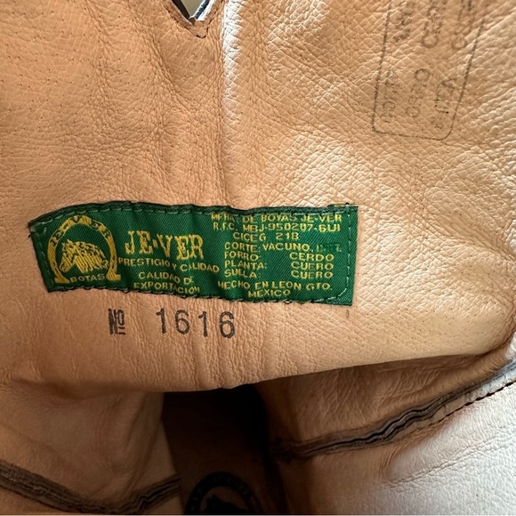 Je-Ver | Black Eel Leather Cowboy Boots Size Men’s 8.5 Women’s 10.5 - Picture 8 of 11